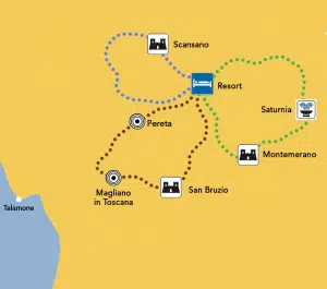 mappa maremma in bici