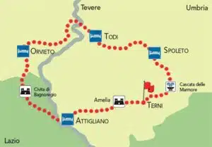 Umbria cicloturismo mappa