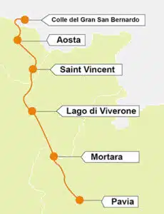 mappa francigena nord