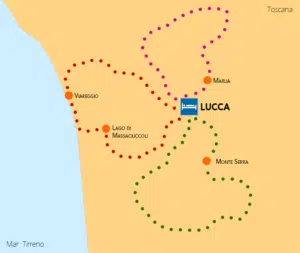 mappa lucca in bici